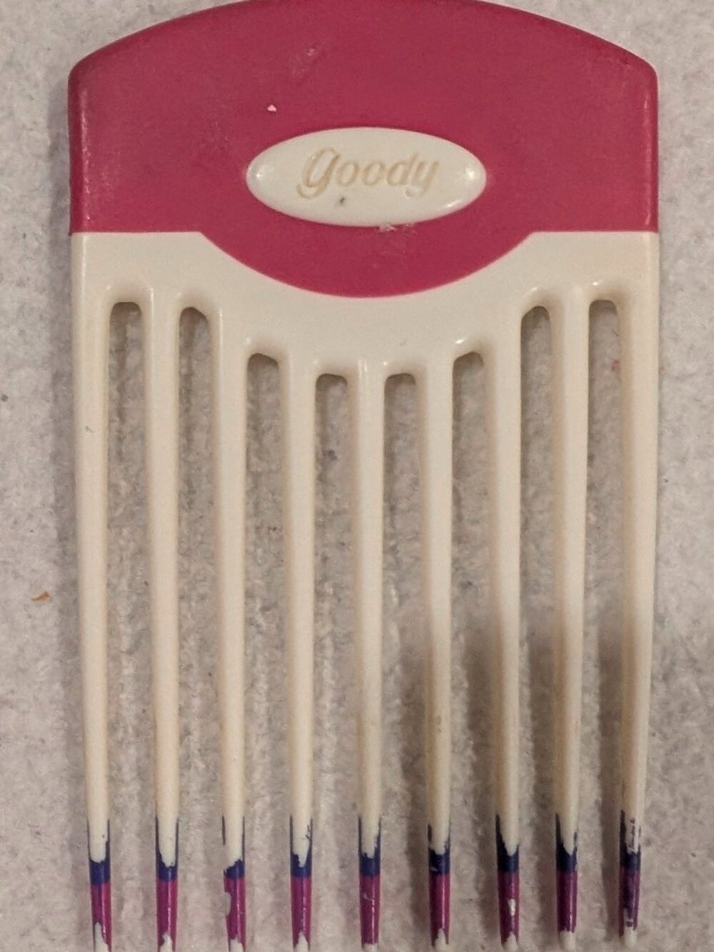 Vintage Goody Pink Ivory Hair Pick Comb 90s Retro Y2K - 1349